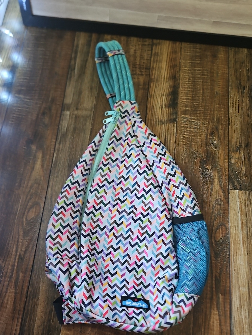 Bundle Kavu Sling Bags - Aqua Citrus, Pink/Green Polka Dot & Multi- Chevron - Picture 2 of 7
